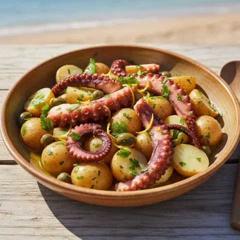 Salade poulpe & pomme de terre persil citron