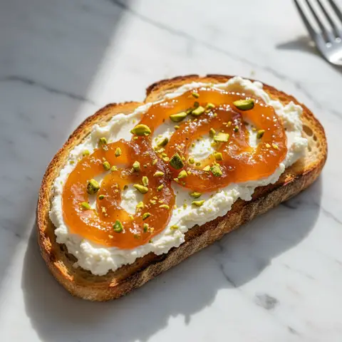 Tartine brunch ricotta & marmelade d'orange pistaches
