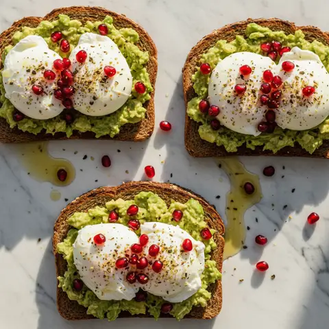 Tartine brunch œuf poché & avocat grenade zaatar