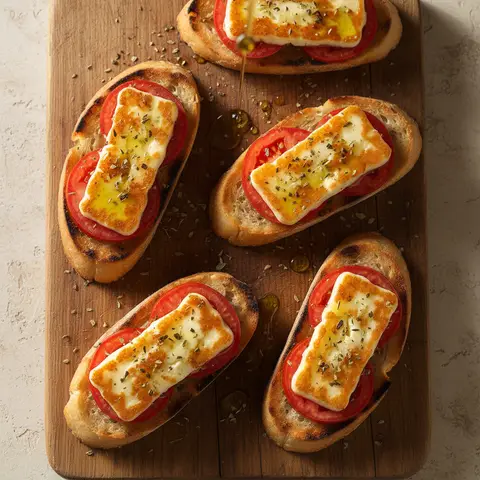 Tartine halloumi grillé & tomate origan