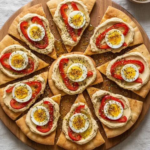 Tartine houmous & poivron œuf dur zaatar