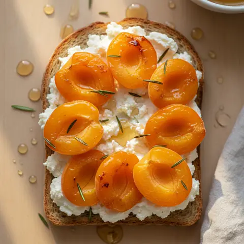 Tartine ricotta & abricot romarin au miel