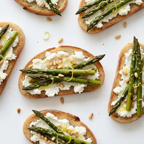 Tartine ricotta & asperge zeste de citron
