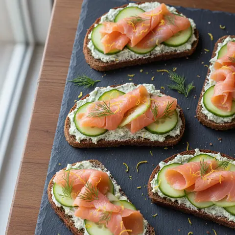 Tartine saumon fumé & concombre à l'aneth