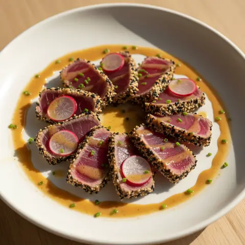Tataki de thon & radis au ponzu miso