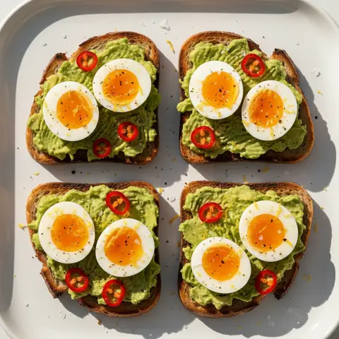 Toast avocat & œuf mollet au citron piment