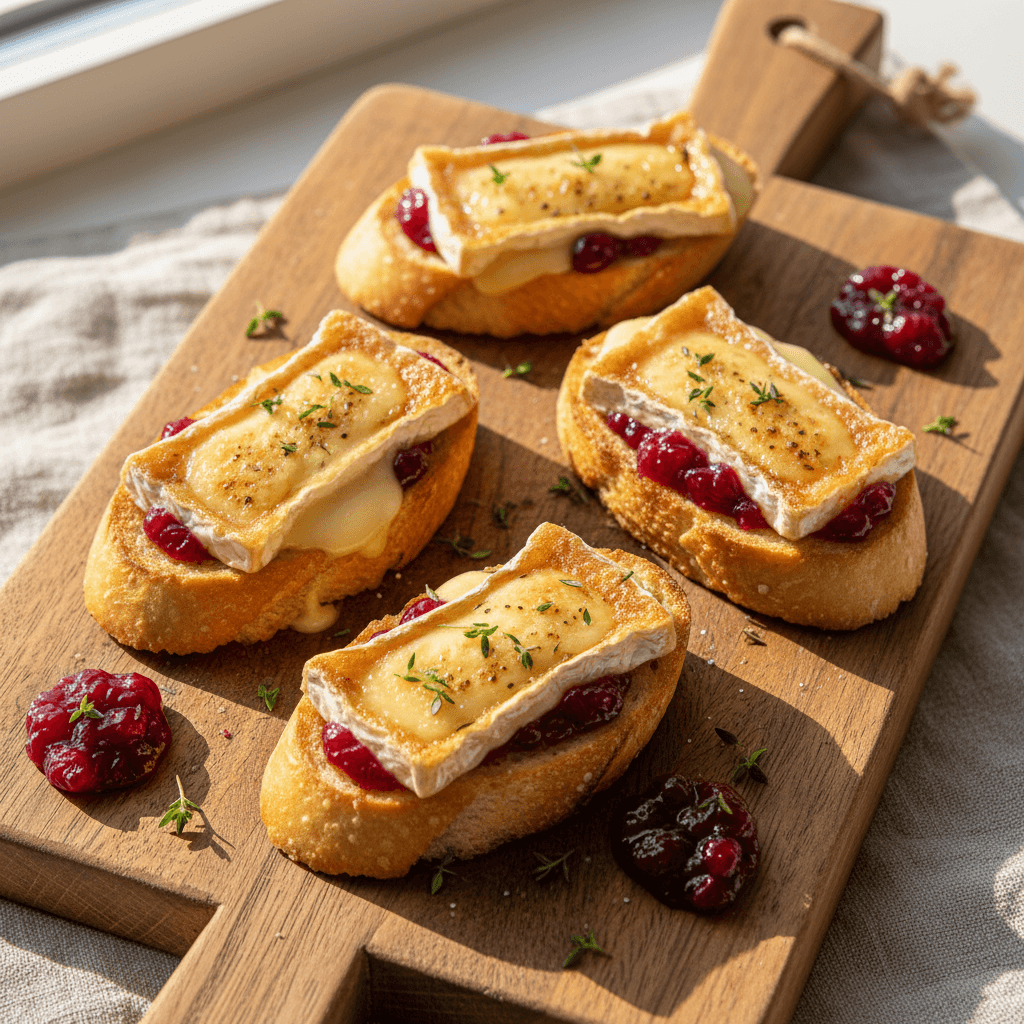 Toast camembert fondu & canneberge thym