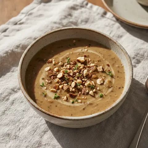 Velouté champignons & noisette au thym