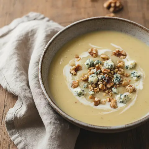 Velouté endive & poire bleu noix