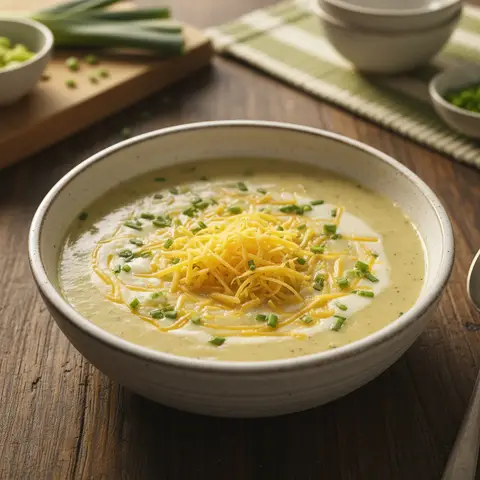 Velouté poireau & cheddar ciboulette