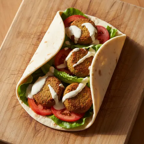 Wrap falafel express & tomate salade tahini