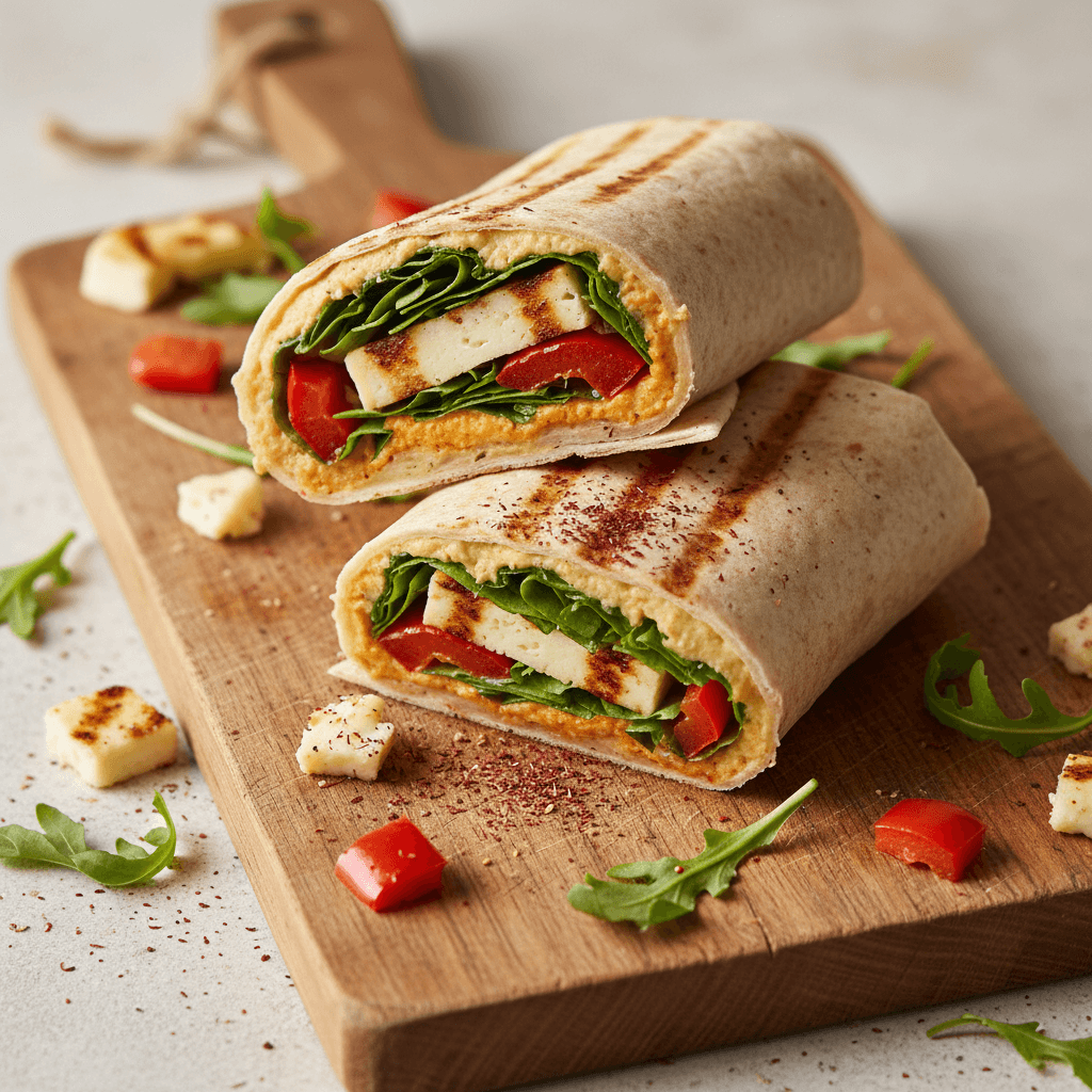 Wrap halloumi grillé & poivron houmous sumac