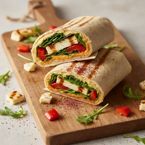 Wrap halloumi grillé & poivron houmous sumac