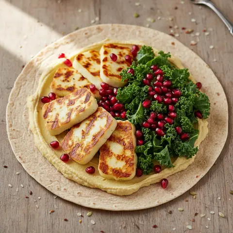 Wrap halloumi grillé & kale houmous grenade