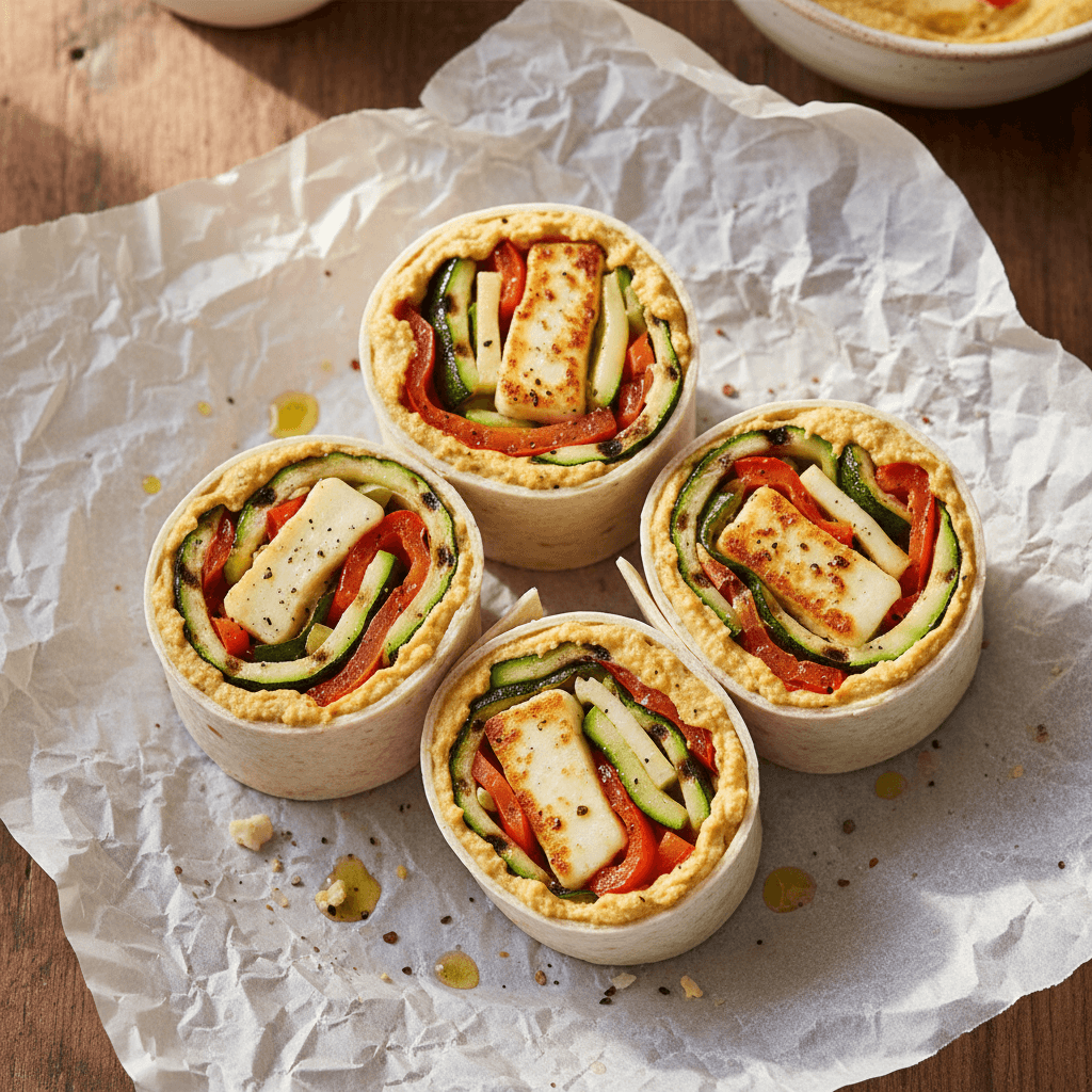 Wrap houmous & légumes grillés halloumi