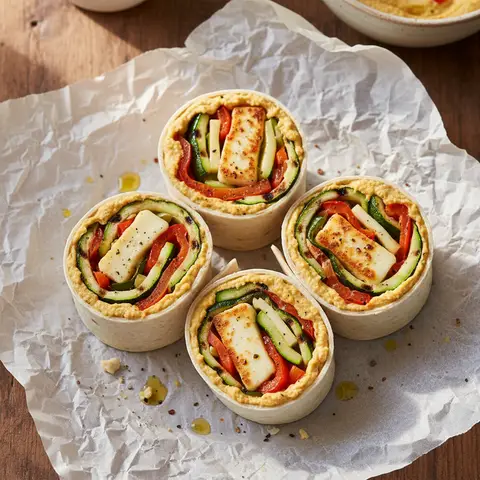 Wrap houmous & légumes grillés halloumi