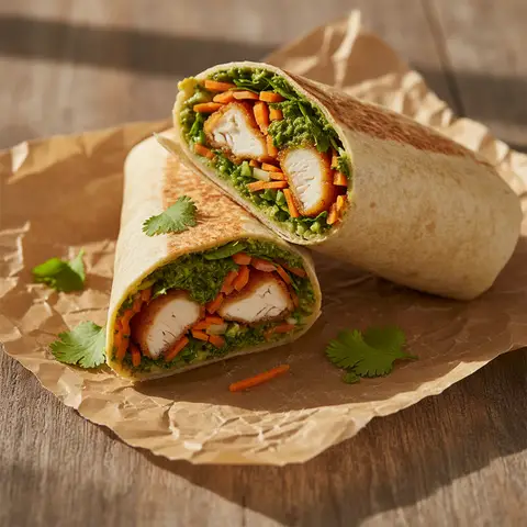 Wrap poulet & chermoula carotte coriandre