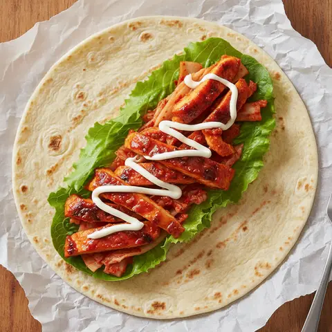 Wrap poulet gochujang & kimchi à la laitue