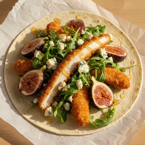 Wrap poulet & figues gorgonzola roquette