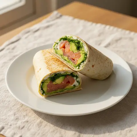 Wrap saumon fumé & avocat aneth citron