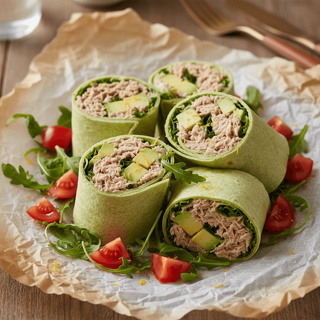 Wrap thon & avocat tomate roquette citron